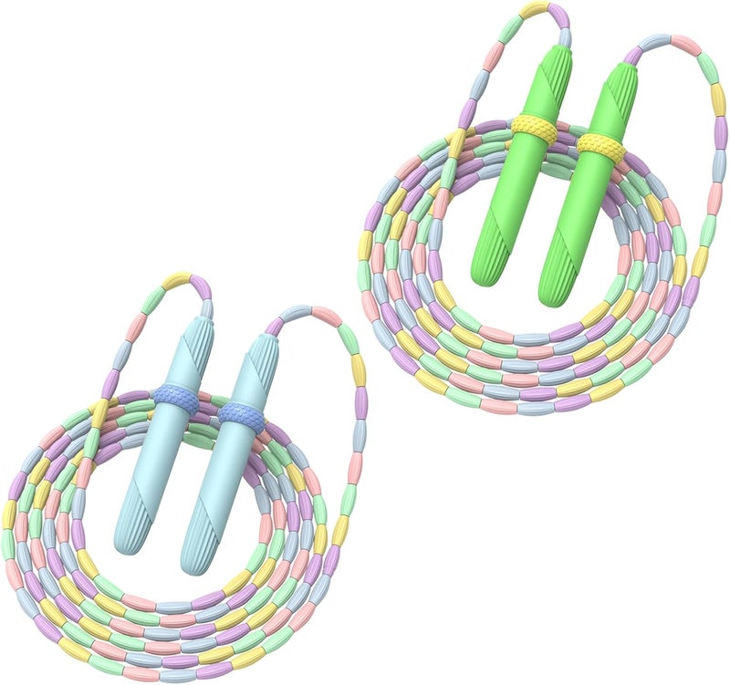 Ace one Beaded Jump Rope 1 Pack/2 Pack, Segmented Skipping Rope for Kids Adults, Adjustable Tangle-Free Toddler Jumping Rope for Fitness Exercise Training - Image 1